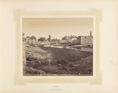 Syrie, Syria, Entrée de Damas et le Barrada; Félix Bonfils, French, 1831 - 1885, Alais, France; 1877; Tinted Albumen silver