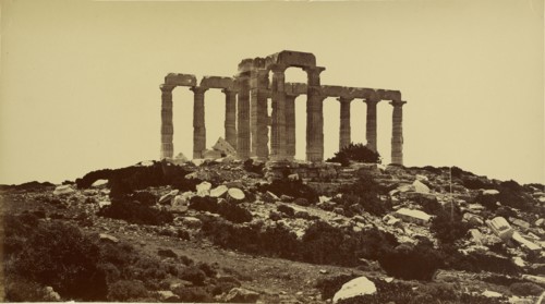 Temple de Minerve a Sumium; William J. Stillman, American, 1828 - 1901, 1860s; Albumen silver print
