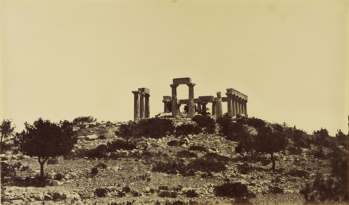 Temple de Jupiter a Egine; Attributed to Baron Paul des Granges, French ?, active Greece 1860s, 1860 - 1869; Albumen silver