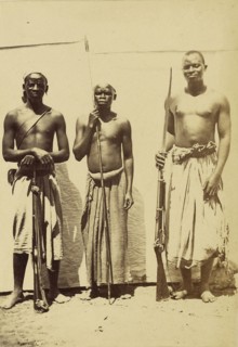 Compagnons de Speeke et Grant revenus avec eux au Caire du voyage decouverte des sources du Nil; Attributed to Baron Paul