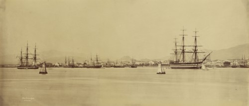 Entree du Piree; Baron Paul des Granges, French ?, active Greece 1860s, 1860 - 1869; Albumen silver print