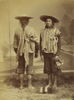Portrait of two South American Indians; 1870s; Albumen silver print