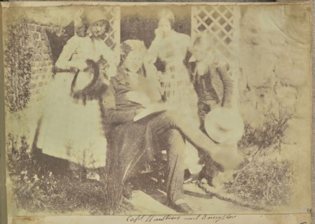 Captain Hawkes and his Daughters; Attributed to Thomas Rodger, Scottish, 1832 - 1883, about 1850; Salted paper print