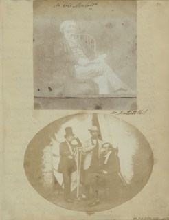 Three Men; British; about 1850; Salted paper print from a Calotype negative; 10.2 x 13.3 cm, 4 x 5 1,4 in