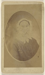 elderly woman, printed in quasi-oval style; Louis L. Liberty, American, active Vergennes, Vermont 1870s, 1870s; Albumen silver