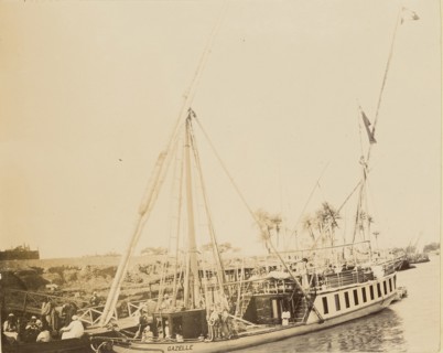 Boat named the  Gazelle; about 1860 - 1880; Tinted Albumen silver print