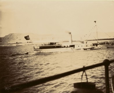 River barge; about 1860 - 1880; Tinted Albumen silver print