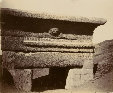 Ruins of stone arch; Egypt; about 1860 - 1880; Tinted Albumen silver print