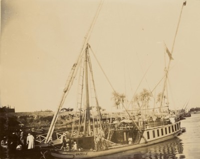 Boat named the  Gazelle; about 1860 - 1880; Tinted Albumen silver print