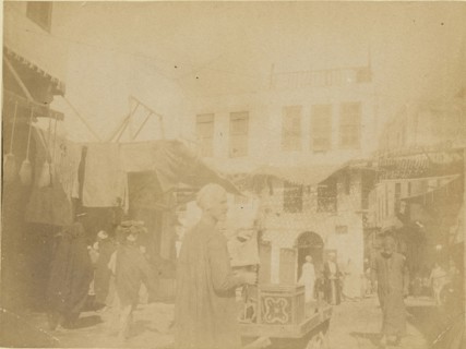 Marketplace; about 1860 - 1880; Tinted Albumen silver print