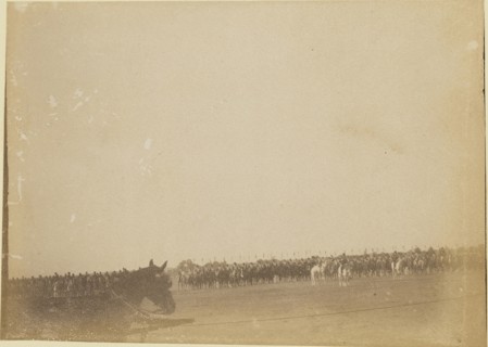 Cavalry in field; about 1860 - 1880; Tinted Albumen silver print
