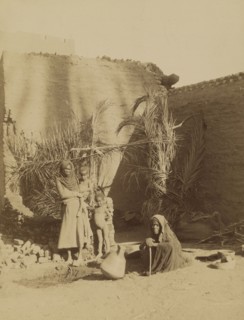 Huts of the Fellaheen, Upper Egypt; Antonio Beato, English, born Italy, about 1835 - 1906, 1880 - 1889; Albumen silver print