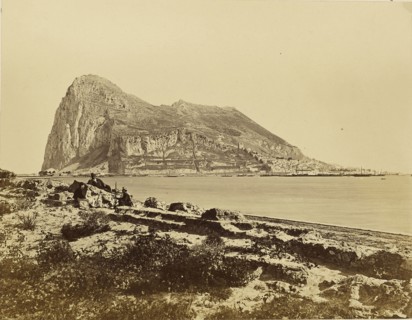 Rock of Gibraltar; Spanish; Gibraltar; about 1870 - 1890; Albumen silver print
