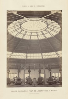 Roundhouse, Nevers, Bourbonnais Railway; Auguste Hippolyte Collard, French, 1812 - 1885,1897, Nevers, France; about 1860–1863