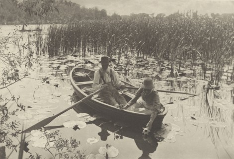 Gathering Water-Lilies; Peter Henry Emerson, British, born Cuba, 1856 - 1936, East Anglia, England; 1886; Platinum print