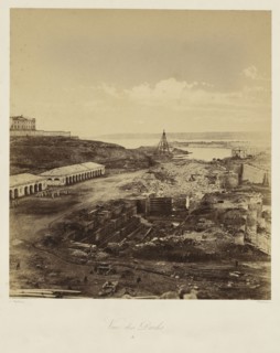 View of the Docks, Vue des Docks, Léon-Eugène Méhédin, French, 1828 - 1905, 1855; Salted paper print; 35.1 x 31.6 cm
