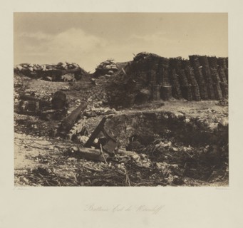 East Korniloff Battery, Batterie Est de Korniloff, Léon-Eugène Méhédin, French, 1828 - 1905, 1855; Salted paper print