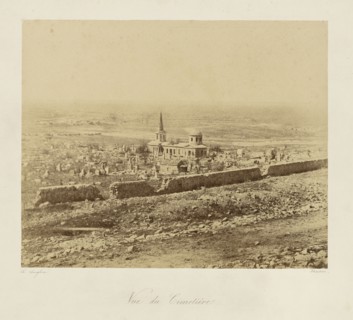 View of the Cemetery, Vue du Cimetiere, Jean-Charles Langlois, French, 1789 - 1870, 1855; Salted paper print; 25.6 x 31.4 cm