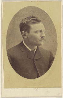 man with waxed moustache; 1860s; Albumen silver print