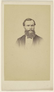 bearded man in vignette style; F. Schwarzschild, British, active Calcutta, India 1860s, 1860s; Albumen silver print