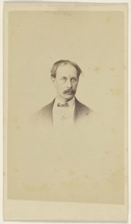 man with moustache, in vignette-style; F. Schwarzschild, British, active Calcutta, India 1860s, 1860s; Albumen silver print