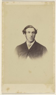 man with long sideburns, in vignette-style; F. Schwarzschild, British, active Calcutta, India 1860s, 1860s; Albumen silver