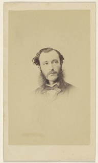 man with moustache & long muttonchops, in vignette-style; F. Schwarzschild, British, active Calcutta, India 1860s, 1860s