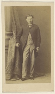 man with moustache, standing; F. Schwarzschild, British, active Calcutta, India 1860s, 1860s; Albumen silver print