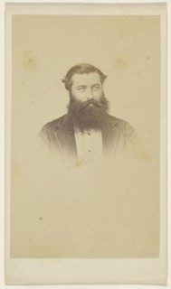 full-bearded man, in vignette-style; F. Schwarzschild, British, active Calcutta, India 1860s, 1860s; Albumen silver print