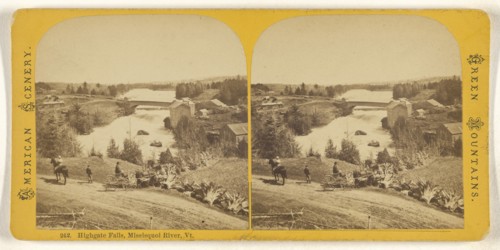 Highgate Falls, Missisquoi River, Vt; American; about 1870; Albumen silver print