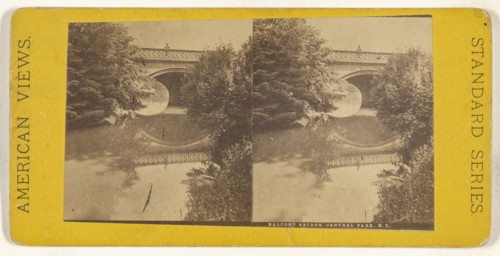 Balcony Bridge, Central Park, N.Y; American; about 1865 - 1875; Albumen silver print