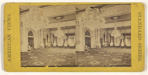 East Room, White House, Wash. D.C; American; about 1865 - 1875; Albumen silver print