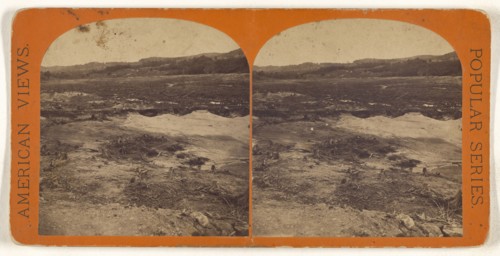 Williamsburg. Bed of Reservoir looking north; American; about 1864; Albumen silver print