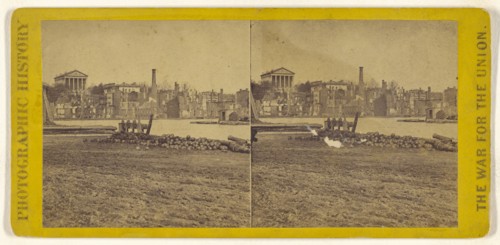 Ruins of the burnt district, from the Canal basin, Richmond, Va; Edward and Henry T. Anthony & Co., American, 1862 - 1902