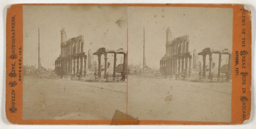 Great Fire in Chicago, October 9th, 1871.  ruins; Copelin & Hine; October 9, 1871; Albumen silver print