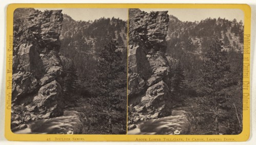 Above Lower Toll-Gate, in Canon, Looking Down. Boulder, Colorado; Joseph Collier, American, born Scotland, 1836 - 1910, 1865