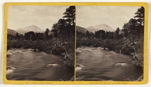 On the St. Vrain Looking West. Long's Peak, Colorado; Joseph Collier, American, born Scotland, 1836 - 1910, 1865 - 1870