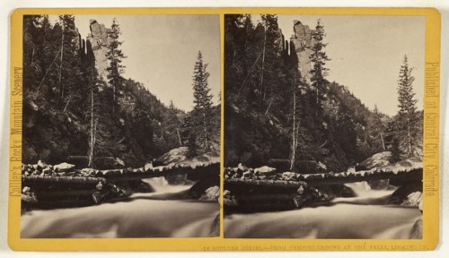 From Camping Ground at the Falls, Looking Up. Boulder, Colorado; Joseph Collier, American, born Scotland, 1836 - 1910, 1865