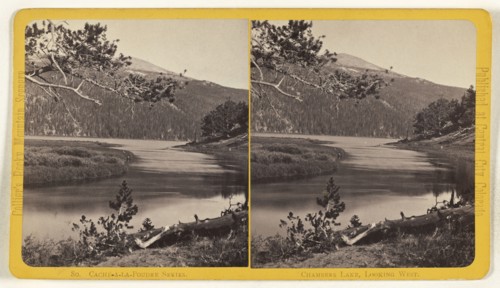 Chambers Lake, Looking West. Cache-a-la-Poudre, Colorado; Joseph Collier, American, born Scotland, 1836 - 1910, 1865 - 1870