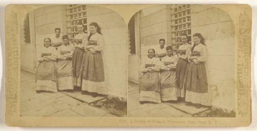 A Groop sic of Female Prisoners, Sing, Sing, N.Y; Franklin G. Weller, American, 1833 - 1877, about 1875; Albumen silver print