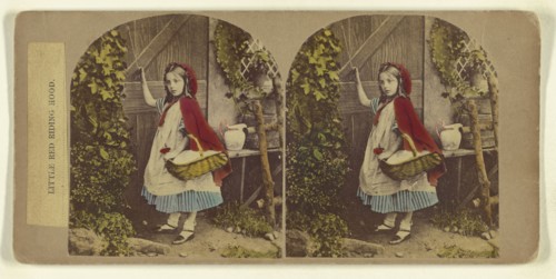 Little Red Riding Hood; Attributed to London Stereoscopic Company, active 1854 - 1890, about 1860; Hand colored Albumen silver
