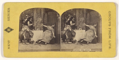 Laying the Ghost; American; about 1870; Albumen silver print