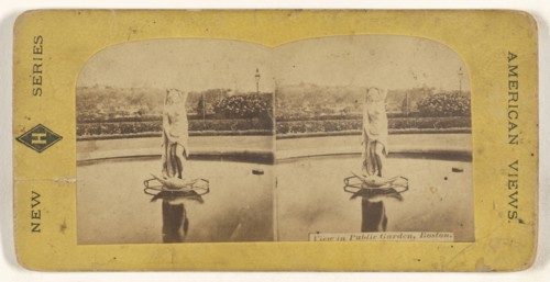View in Public Garden, Boston; American; about 1870; Albumen silver print