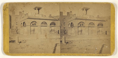 Engine House in which John Brown was captured, Har. Ferry, Va; John P. Soule, American, 1827 - 1904, 1865; Albumen silver print