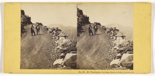 Mt. Washington Carriage Road, at ledge, looking up; John P. Soule, American, 1827 - 1904, about 1861; Albumen silver print