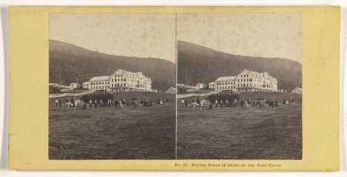 Haying Scene in Front of The Glen House; John P. Soule, American, 1827 - 1904, about 1861; Albumen silver print