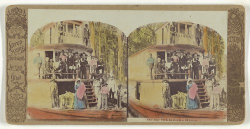 On the Ocklawaha River; American; 1865 - 1875; Hand-colored Albumen silver print