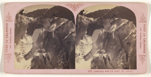 Passage sur un Pont de Glace; Tairraz Frères; about 1865; Albumen silver print
