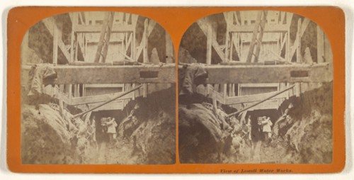 View of Lowell Water Works; Simon Towle, American, active Lowell, Massachusetts 1855 - 1893, about 1871; Albumen silver print