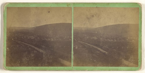 View of Moravia N.Y., from Oak Hill looking South; T.T. Tuthill, American, active Moravia, New York 1870s, 1870s; Albumen